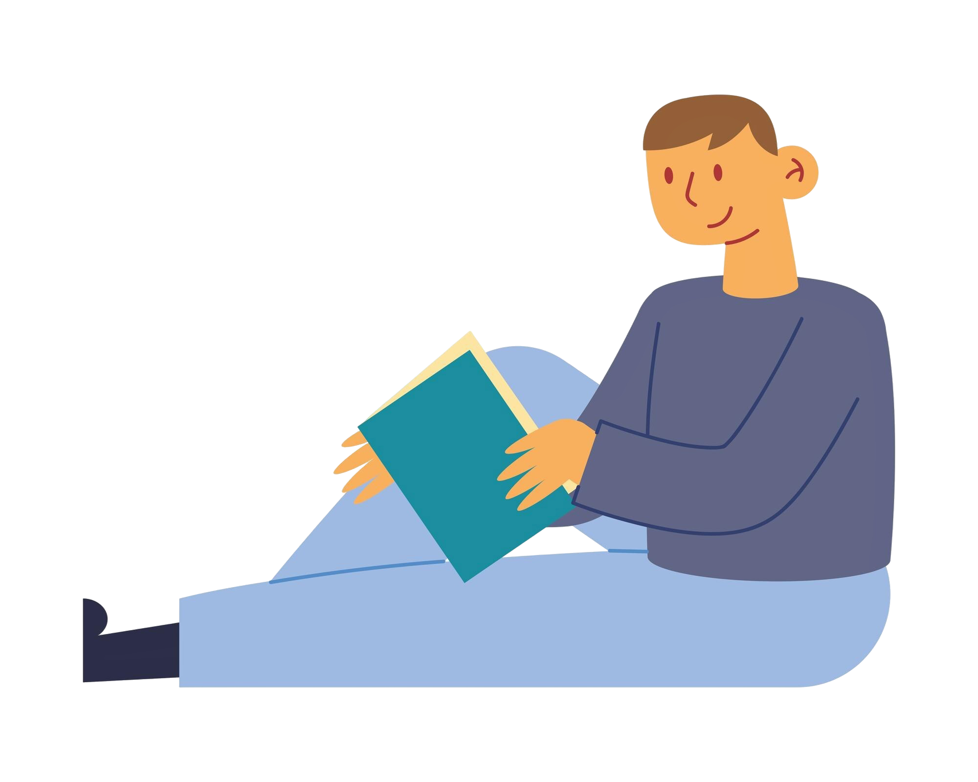 man reading a book